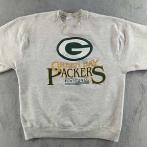 Vintage Green Bay Packers Sweatshirt Mens XL Grey Big Logo 1994 NFL Football 90s